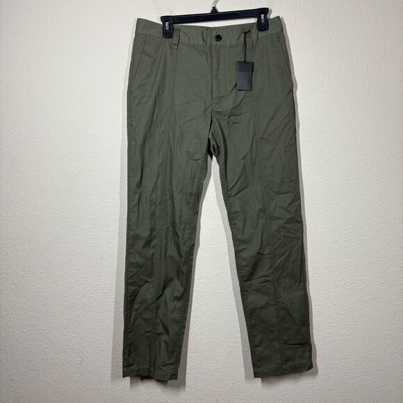 Club Monaco Womens 31 Utility Pants Olive Green Cotton Blend Straight Leg - Picture 1 of 8